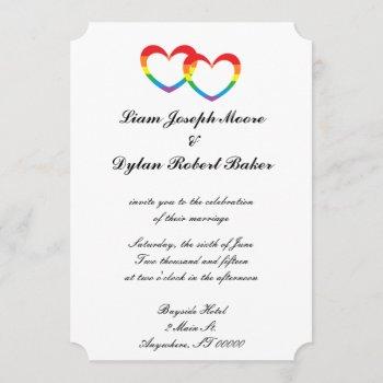 Small "rainbow Double Hearts" Wedding Front View