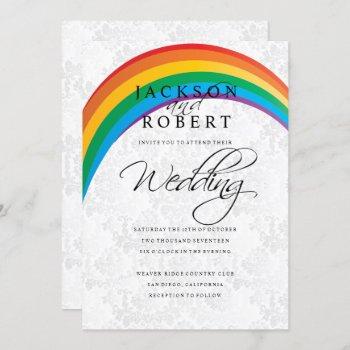 rainbow gay wedding invitation