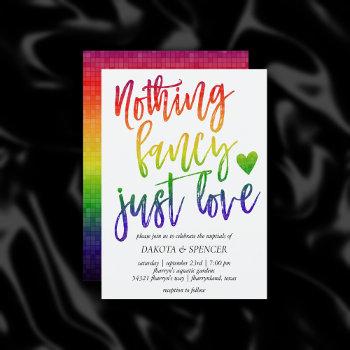 Small Rainbow Nothing Fancy Just Love | Casual Wedding Front View