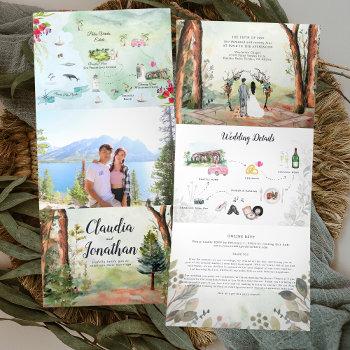 rancho palos verdes | boho wedding tri-fold invitation