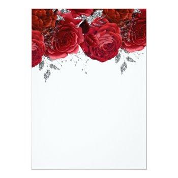 Small Real Foil Romantic Red Rose Wedding Silver Foil Front View