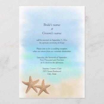 Small Reception Only Beach Theme Wedding Front View