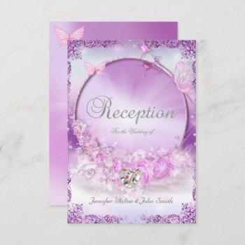 Small Reception Wedding Pink Lilac Rings Butterfly Front View