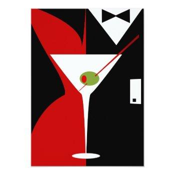 Small Red And Black Classy Martini Cocktail Front View