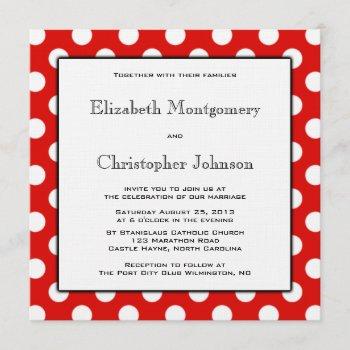 Small Red And White Polka Dot Wedding Front View