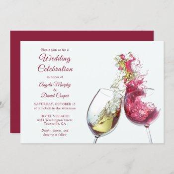 red and white wine dance wedding celebration invitation