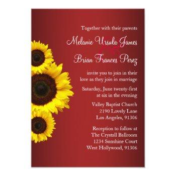Small Red And Yellow Sunflower Wedding Front View