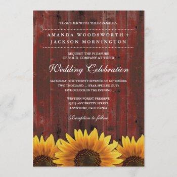 Small Red Barn Wood Rustic Sunflower Wedding Front View