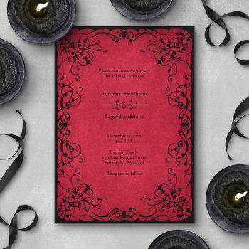 Small Red Black Gothic Wedding Front View