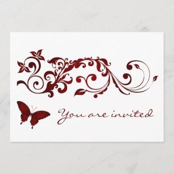 red butterfly wedding invitations