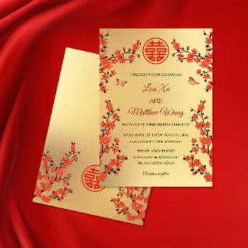 red cherry blossom | chinese wedding invitation