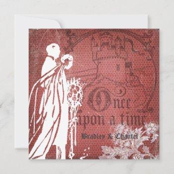red designs once upon a time  wedding invitation
