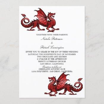 Small Red Dragon Wedding Invite Front View