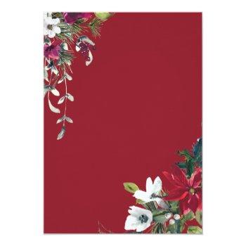Small Red Poinsettia Floral Christmas Watercolor Wedding Back View