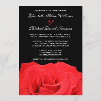 Small Red Rose And Black Wedding Front View