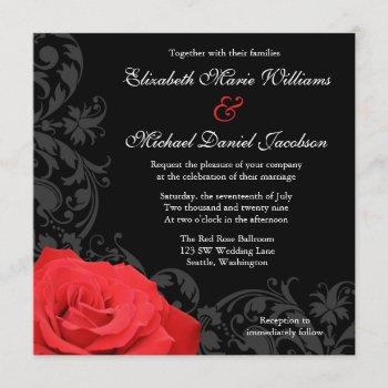 Small Red Rose Flourish Wedding Front View