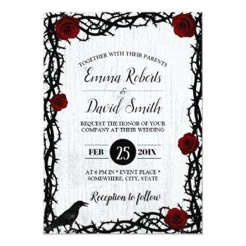 Small Red Rose & Thorn Frame Rustic Fairytale Wedding Front View