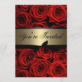 red roses wedding invitation