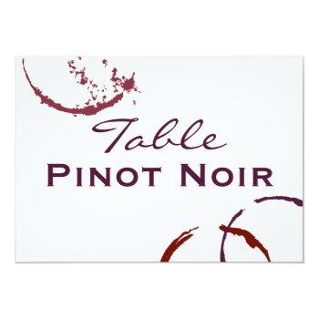 Small Red Table Name Card | Types Of Wine Theme Back View