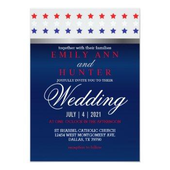 Small Red, White & Blue Patriotic Star Wedding Front View