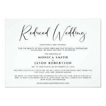 Small Reduced Wedding Guest List Elegant Announcement Front View