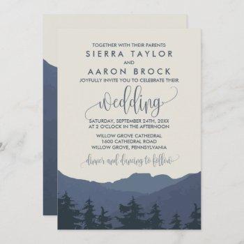 retreat to the mountains wedding invitation