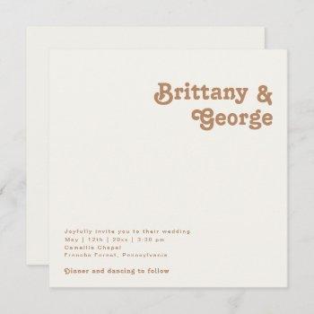 retro beach | ivory square wedding invitation