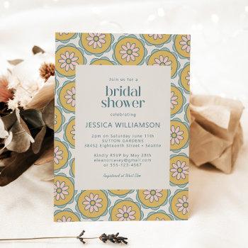 retro boho mandala floral pastel bridal shower invitation