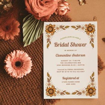 retro flowers | bridal shower invitation