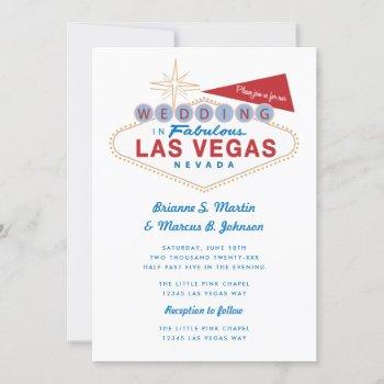 retro las vegas sign casino wedding invitation