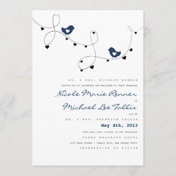 Small Retro Love Birds And Hearts Wedding Front View