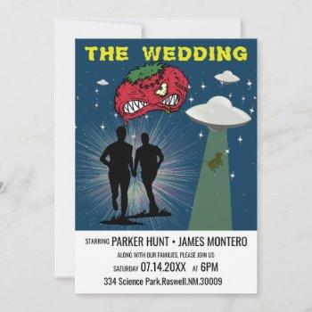 Small Retro Sci Fi Poster Gay Wedding Front View