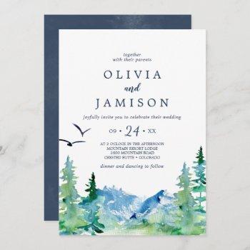 rocky mountain casual destination wedding invitation