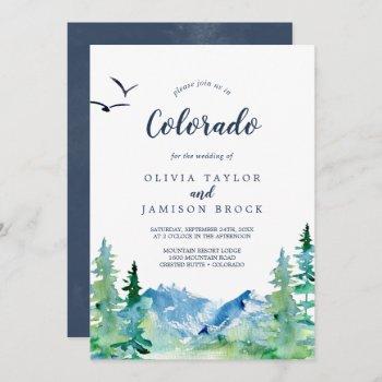rocky mountain colorado destination wedding invitation