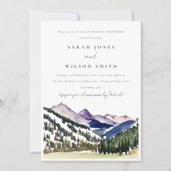 Small Rocky Snow Mountain Landscape Wedding Anniversary Front View