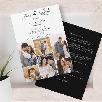 Small Romantic 6 Photos Couple Modern Chic Collage Save The Date Front View