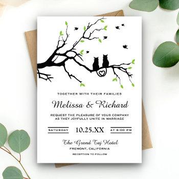 romantic cats wedding invitations
