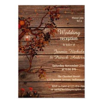 Small Romantic Fall Wedding Reception Only Front View
