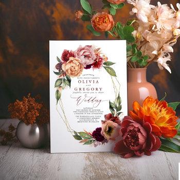 Small Romantic Floral Earthy Tones Fall Wedding Front View