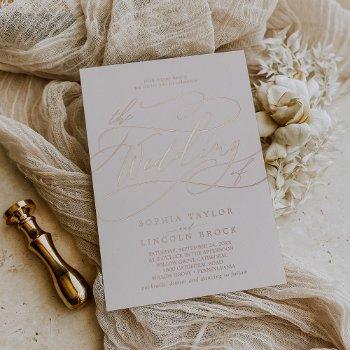 romantic rose gold foil | blush the wedding of foil invitation