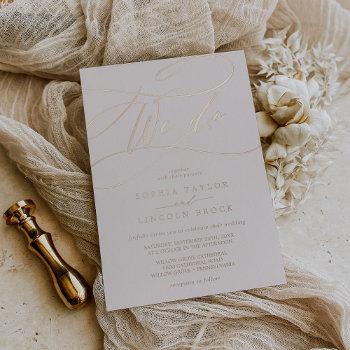Small Romantic Rose Gold Foil | Blush We Do Wedding Foil Front View