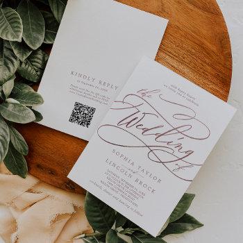Small Romantic Rose Gold Qr Code All In One Wedding Front View