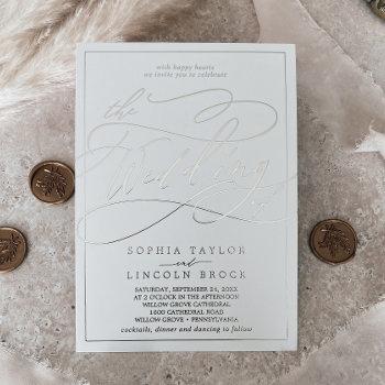 Small Romantic Silver Foil Calligraphy | Frame Wedding Foil Front View