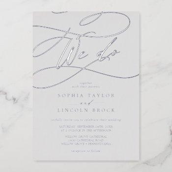 romantic silver foil gray | flourish we do wedding foil invitation