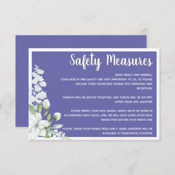 romantic white flowers safety measures wedding enc enclosure card