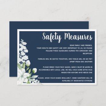 romantic white flowers safety measures wedding enclosure card