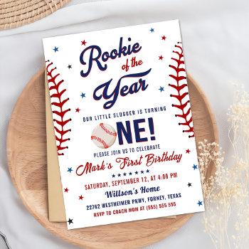 Small Rookie Of The Year Baseball 1st Birthday Party Front View