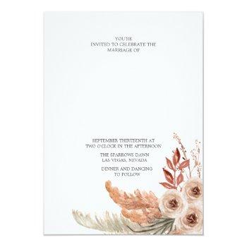 Small Rose Gold Foil Boho Floral Modern White Wedding Foil Front View