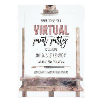 Small Rose Gold Glam Easel Virtual Paint Party Birthday Front View