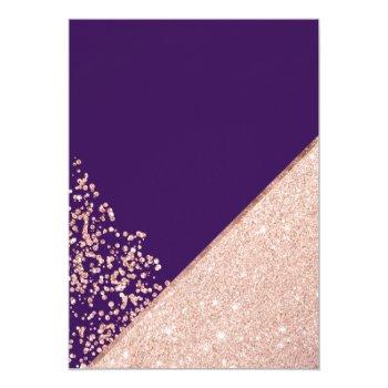 Small Rose Gold Glitter Confetti Chic Purple Wedding Back View